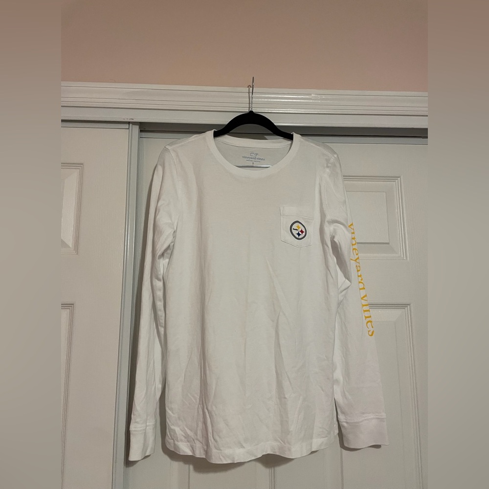 Vineyard Vines White Pittsburgh Steelers Long Sleeve T-Shirt Size Small
